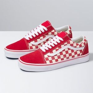 Vans Red & White Checker Low Top Sneakers